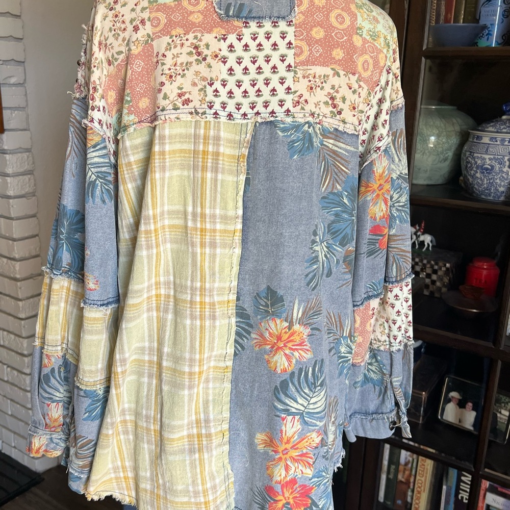 Pol - Multicolor Patchwork Button Down Shirt - image 5